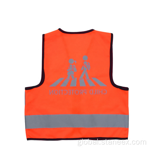 Orange Safety Vest Breathable Mesh Ansi Class 2 Safety Children Vest Factory